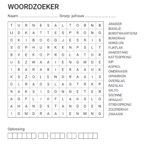 Woordzoeker zomerpuzzel